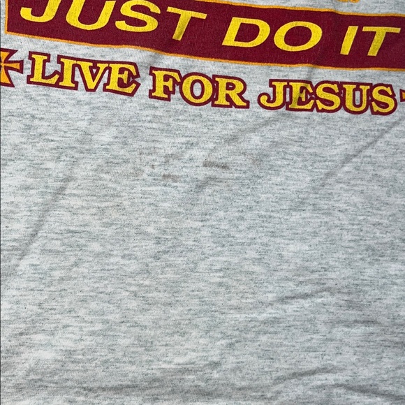Vintage Live for Jesus Just Do It Play On Nike Graphic T-Shirt - Gray - Picture 3 of 7